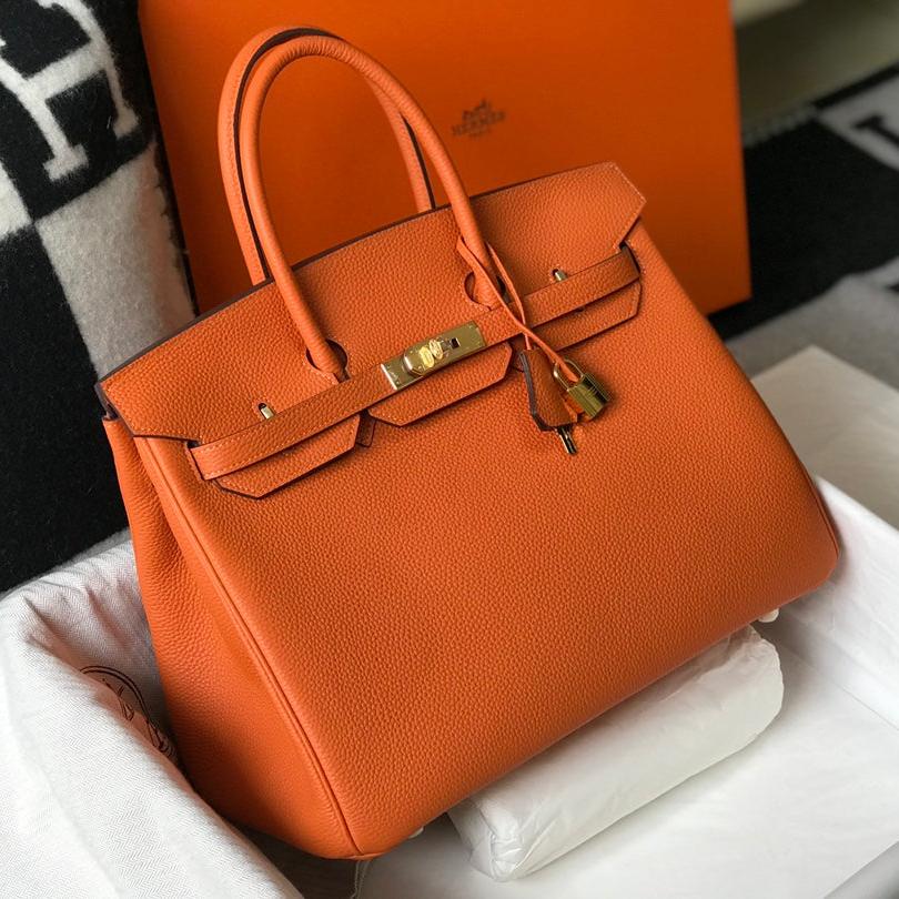 HM バーキン 35cm バッグ オレンジ トゴ ゴールド金具