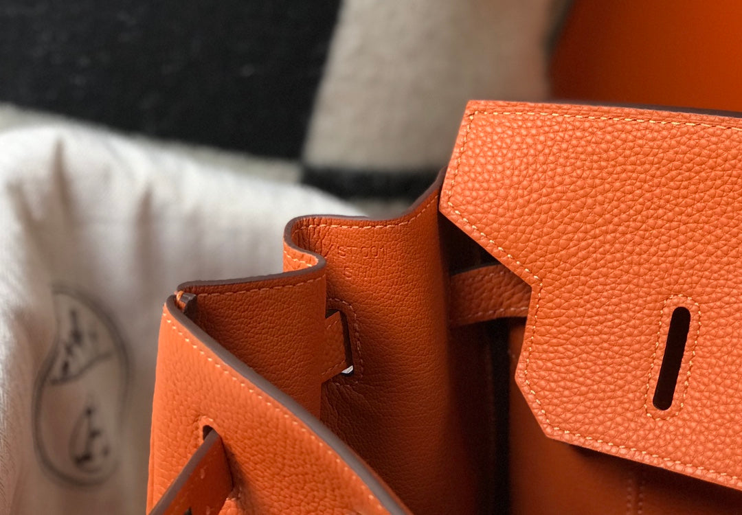SAC HM BIRKIN 35 CM ORANGE TOGO QUINCAILLERIE DORÉE
