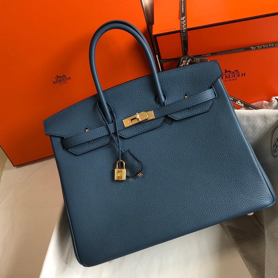 HM バーキン 35cm バッグ アズール トゴ ゴールド金具