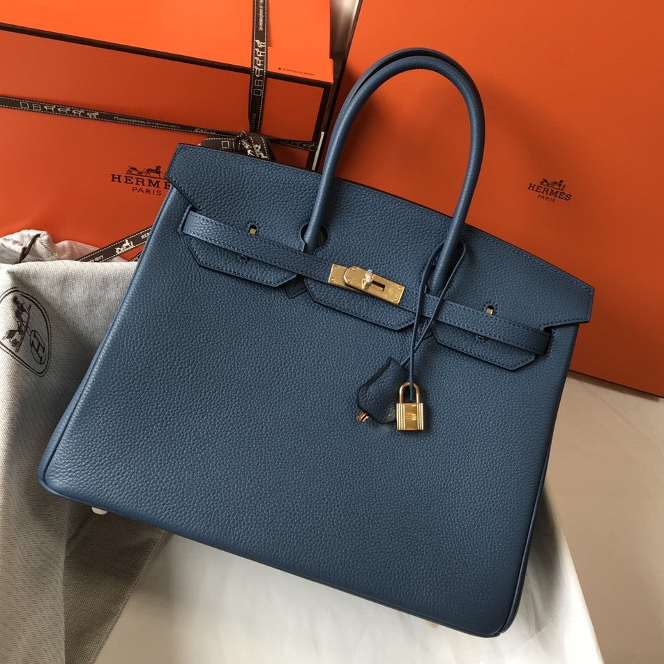 HM バーキン 35cm ダークブルー トゴレザー ゴールド金具