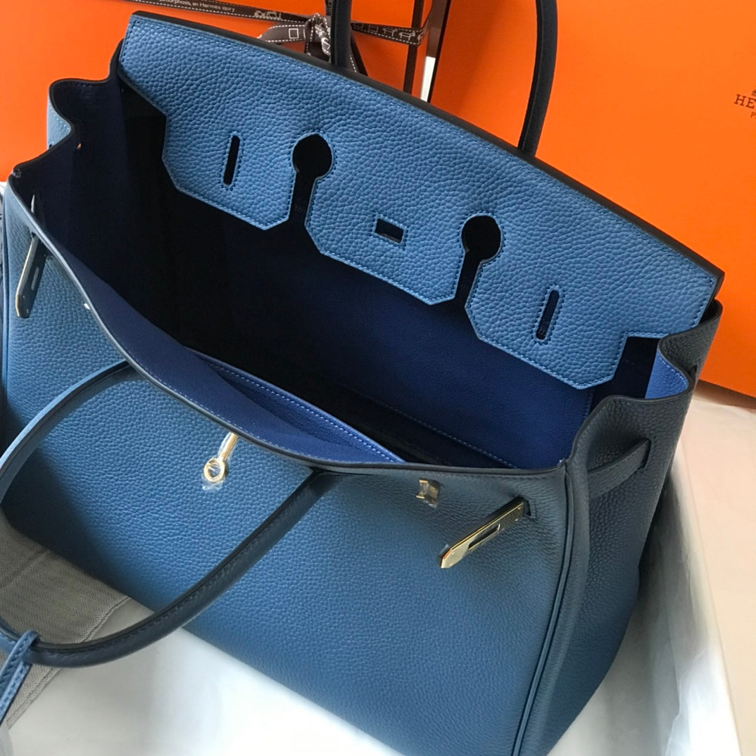 HM バーキン 35cm ダークブルー トゴレザー ゴールド金具