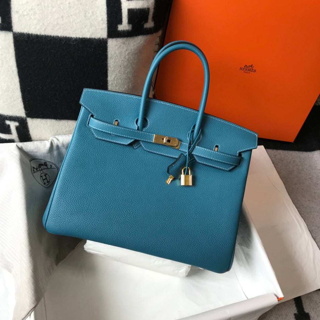 HM バーキン 35cm ブルー トゴレザー ゴールド金具