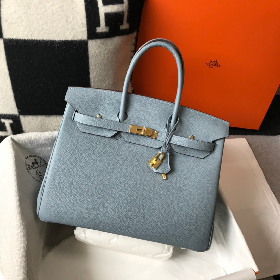 HM バーキン 35cm スカイブルー トゴレザー ゴールド金具