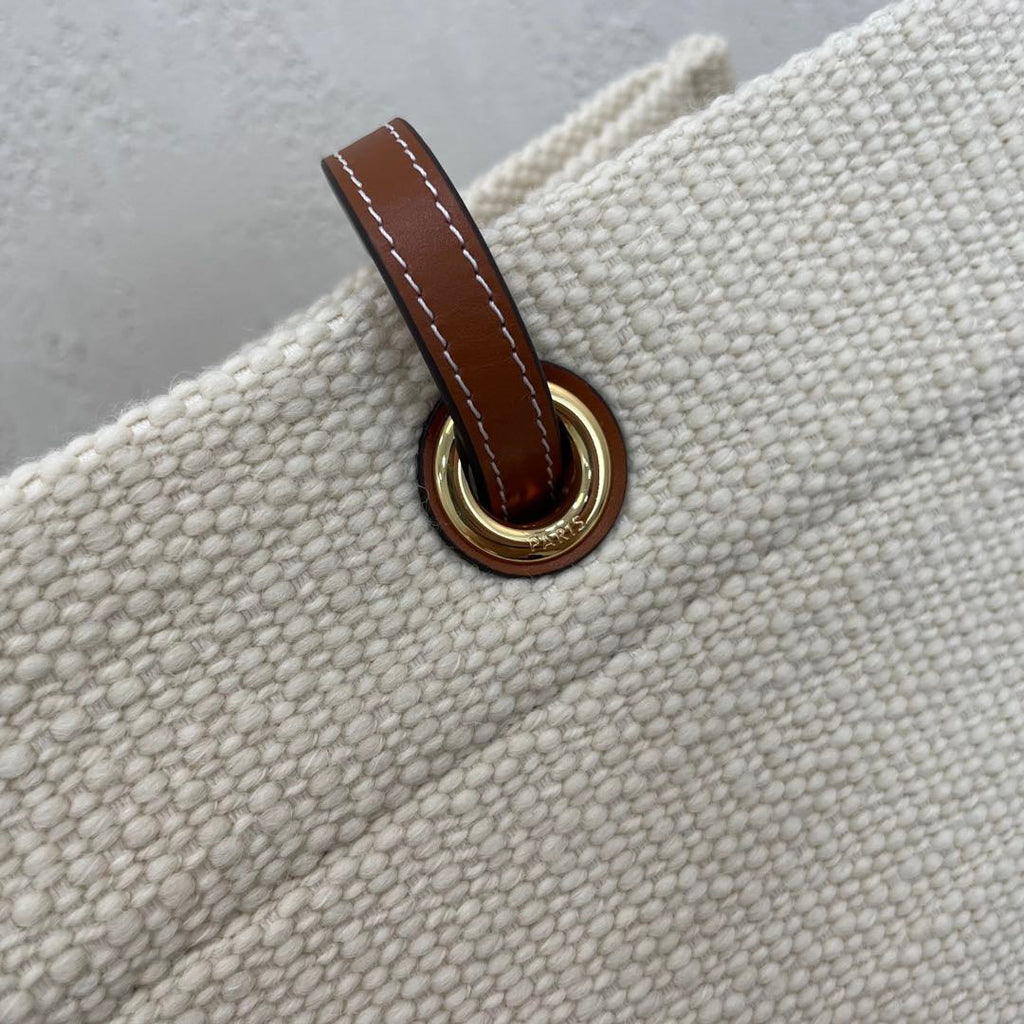 SAC CABAS EN TOILE 43 BLANC/BLEU MARINE DENIM