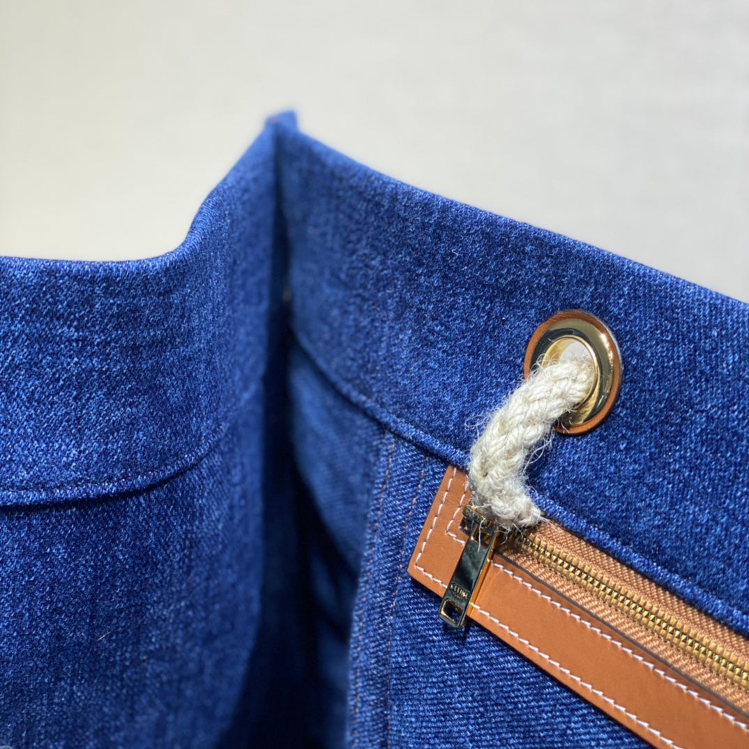 SAC CABAS EN TOILE 43 BLEU MARINE DENIM