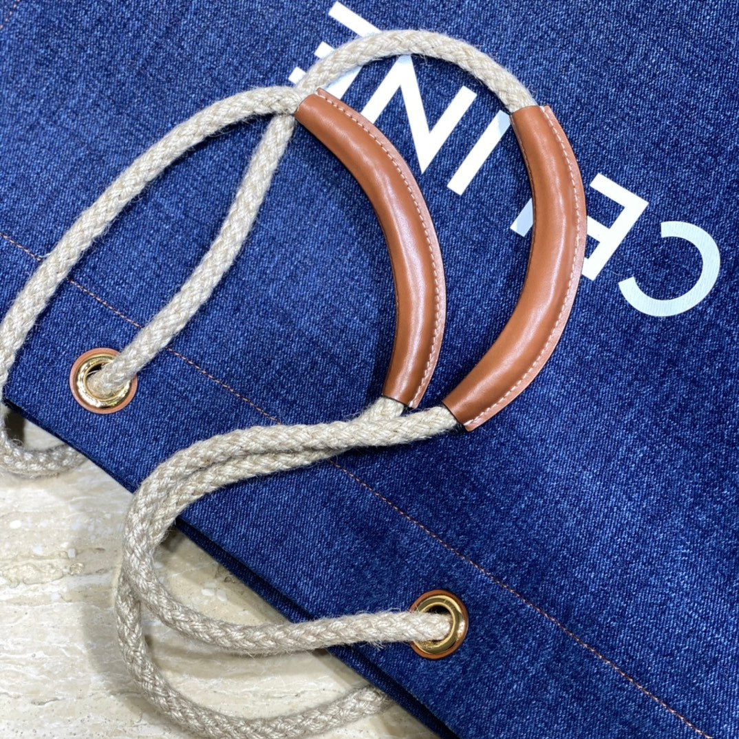 SAC CABAS EN TOILE 43 BLEU MARINE DENIM