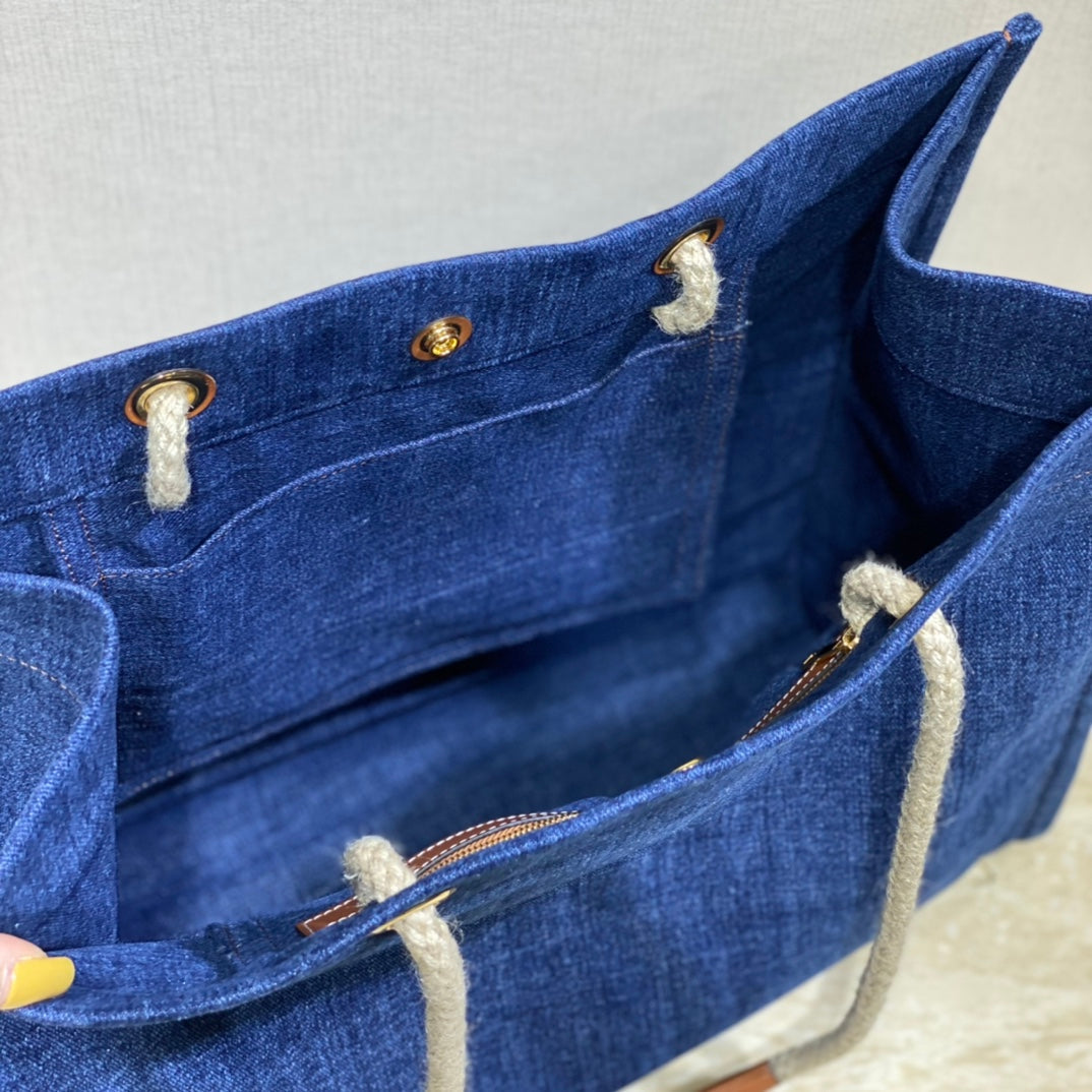 SAC CABAS EN TOILE 43 BLEU MARINE DENIM