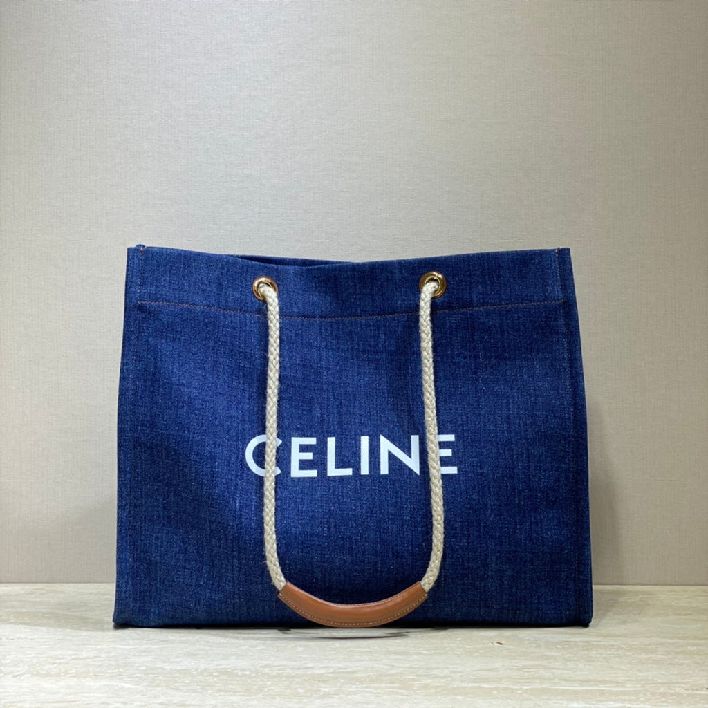 SAC CABAS EN TOILE 43 BLEU MARINE DENIM