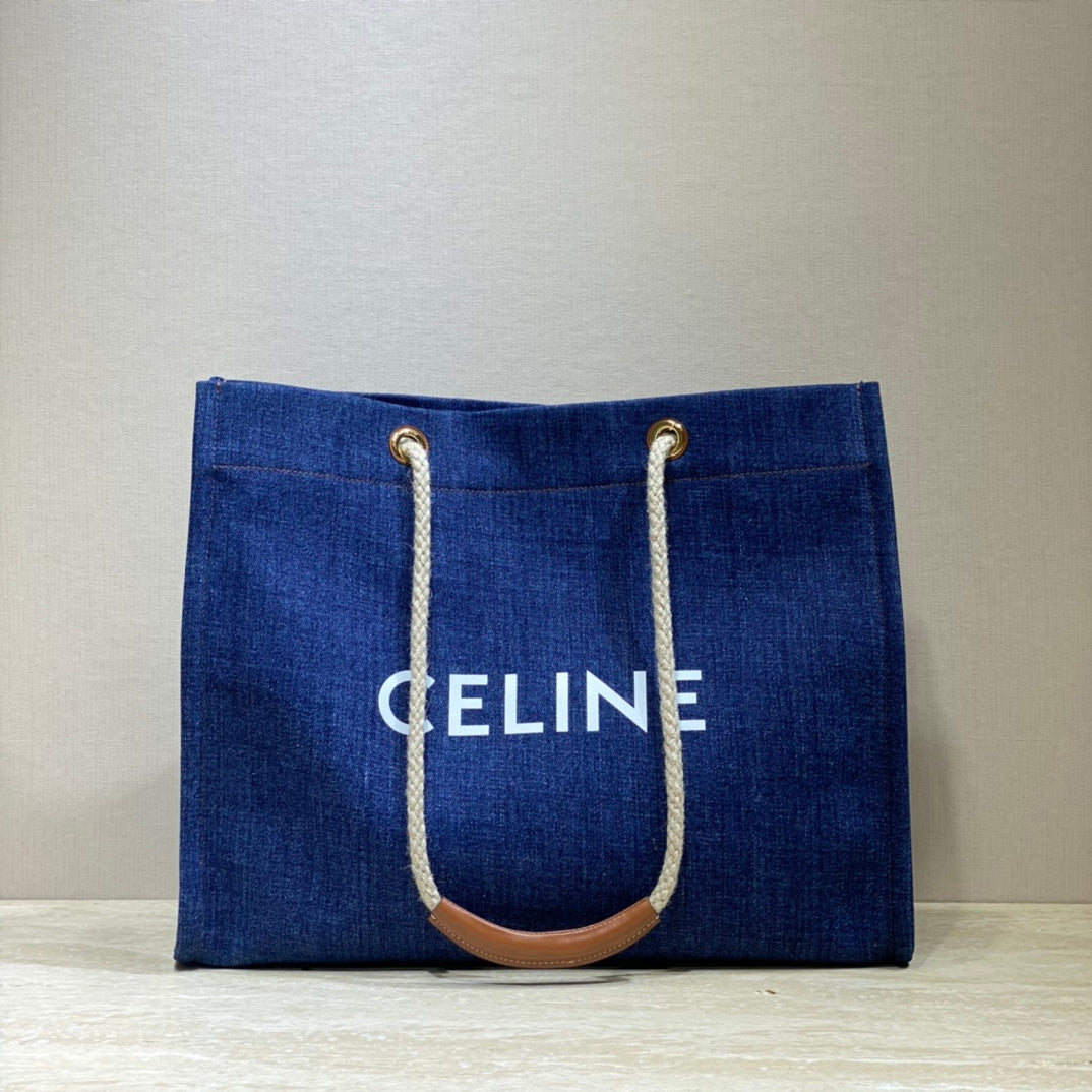 SAC CABAS EN TOILE 43 BLEU MARINE DENIM
