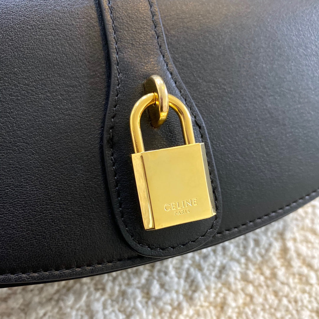 MINI SAC 18 CADENAS EN CUIR DE VEAU NOIR