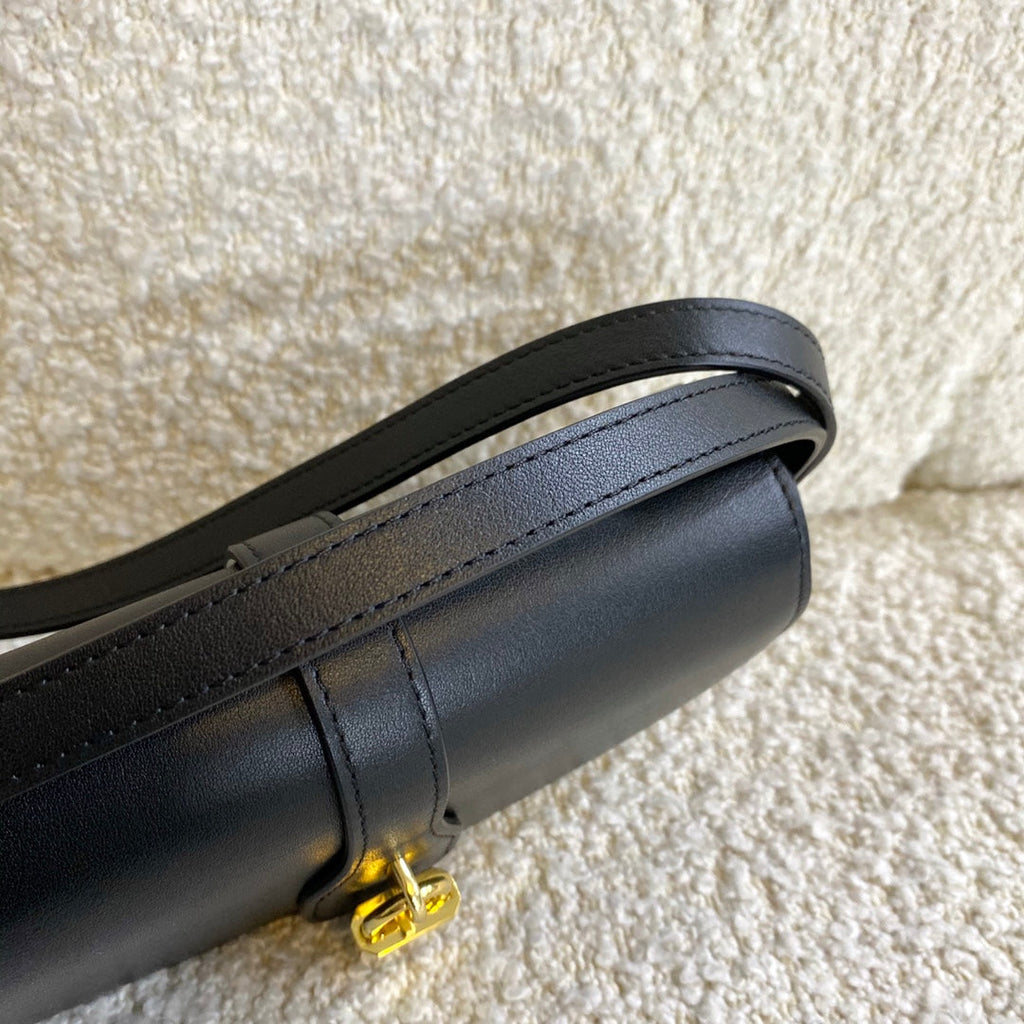 MINI SAC 18 CADENAS EN CUIR DE VEAU NOIR