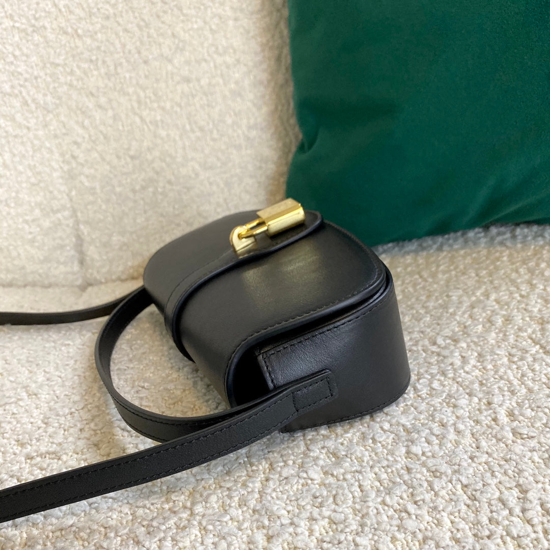 MINI SAC 18 CADENAS EN CUIR DE VEAU NOIR