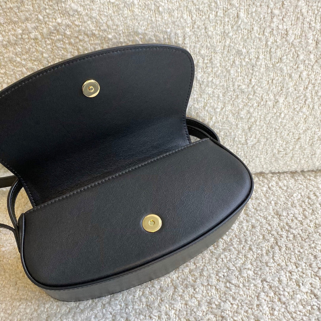 MINI SAC 18 CADENAS EN CUIR DE VEAU NOIR