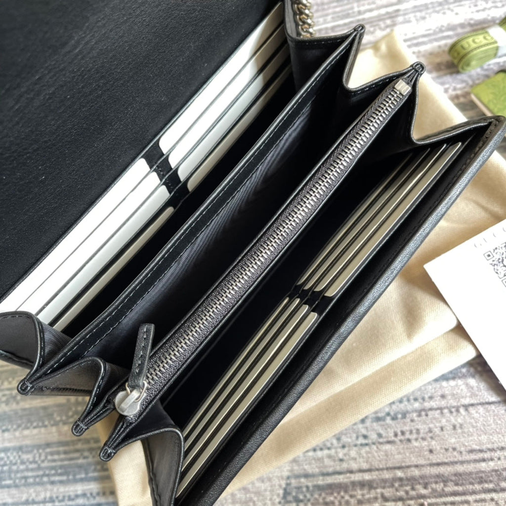 SAC À BANDOULIÈRE GG MARMONT MINI 20 EN CUIR DE VEAU NOIR