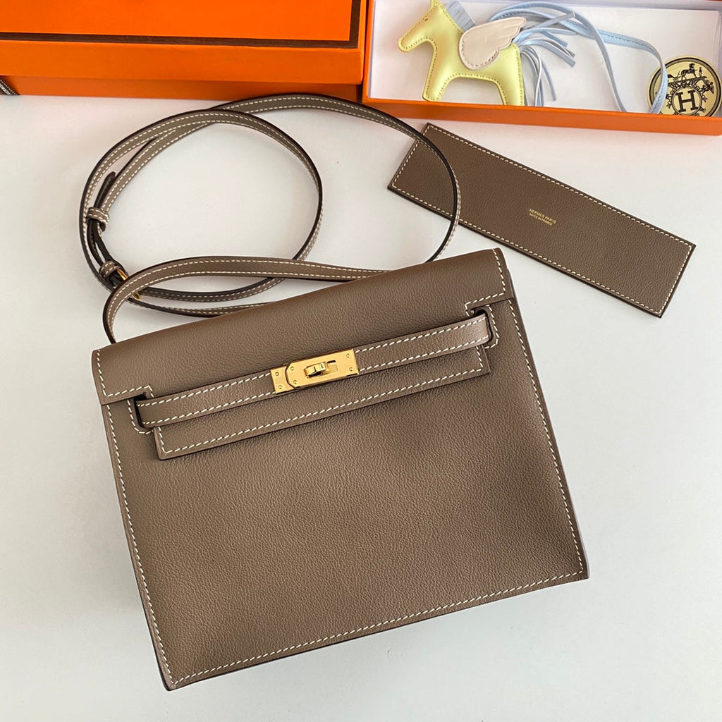 KELLY DANSE II 22CM DARK BROWN EVERCOLOR LEATHER GHW