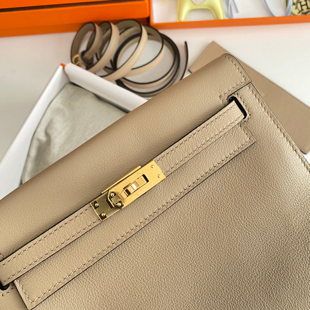 KELLY DANSE II 22CM BEIGE EVERCOLOR LEATHER GHW
