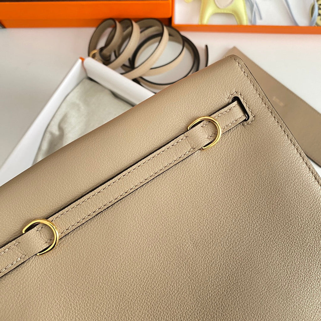 KELLY DANSE II 22CM BEIGE EVERCOLOR LEATHER GHW
