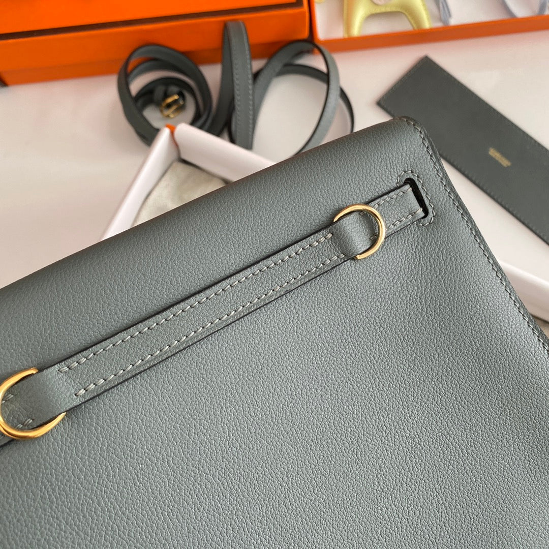 KELLY DANSE II 22CM CUIR BLEU CIEL EVERCOLOR GHW