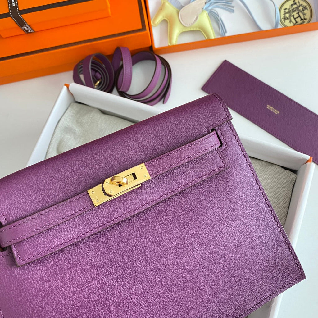 KELLY DANSE II 22CM CUIR VIOLET EVERCOLOR GHW