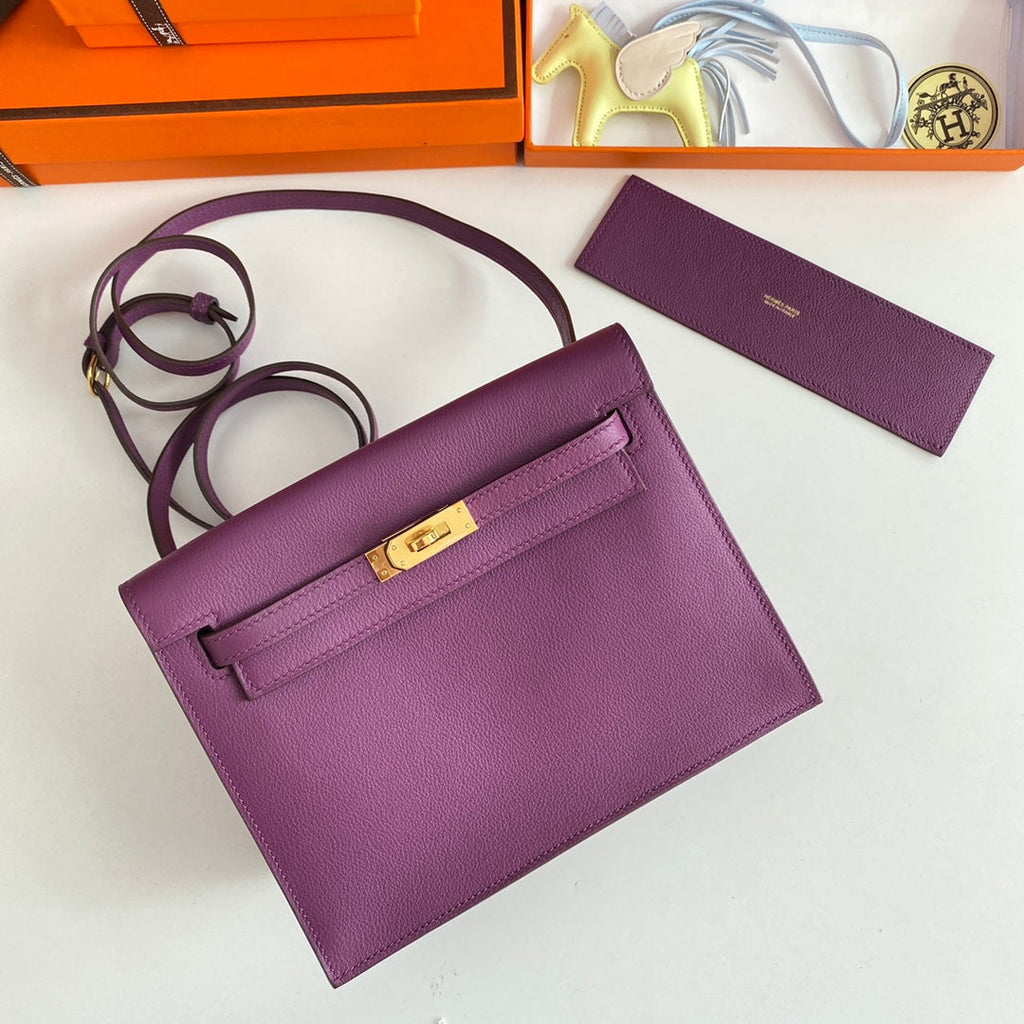 KELLY DANSE II 22CM CUIR VIOLET EVERCOLOR GHW