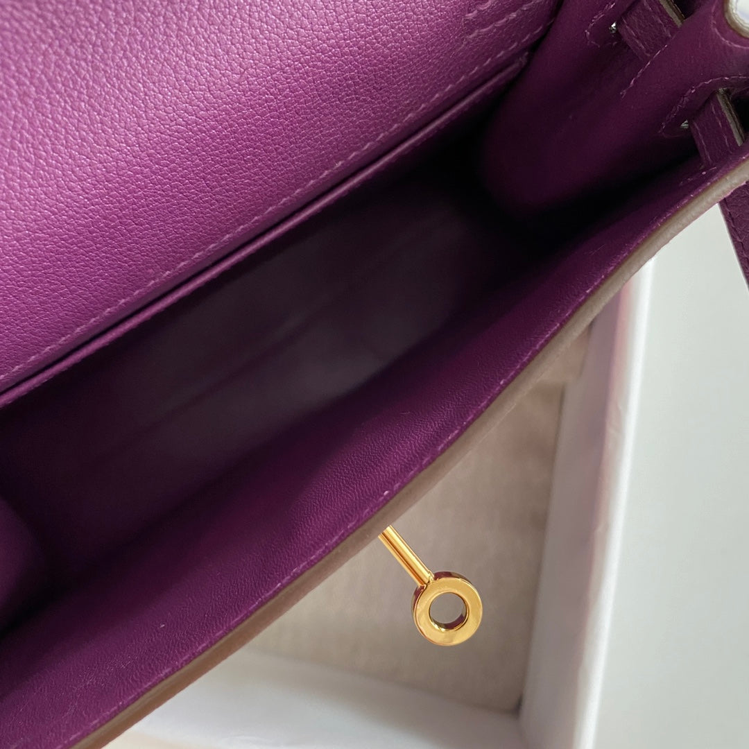 KELLY DANSE II 22CM CUIR VIOLET EVERCOLOR GHW