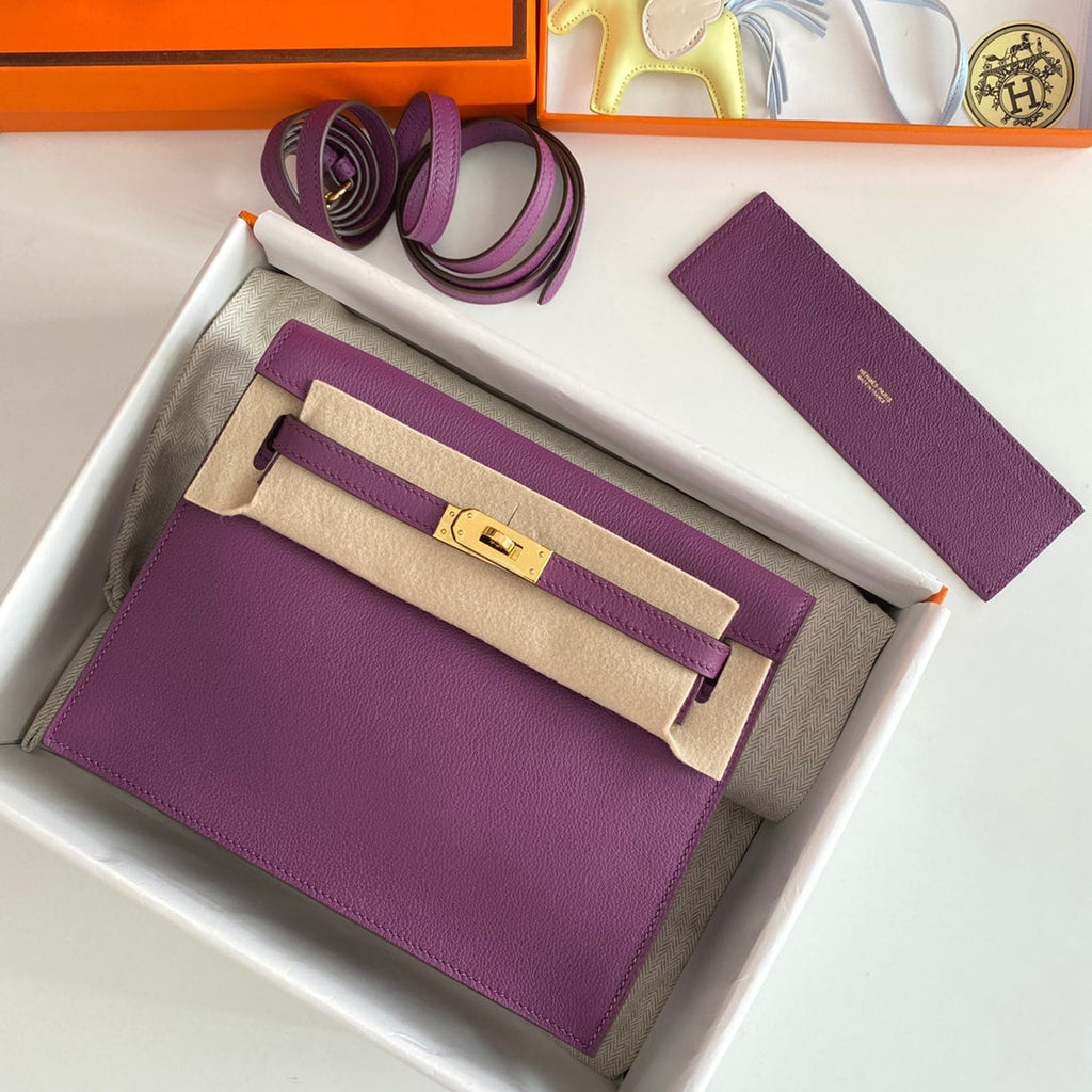 KELLY DANSE II 22CM CUIR VIOLET EVERCOLOR GHW