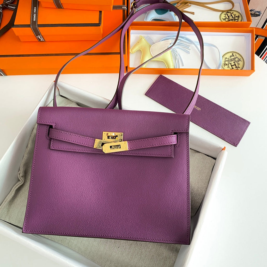 KELLY DANSE II 22CM CUIR VIOLET EVERCOLOR GHW