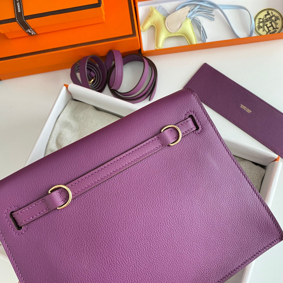 KELLY DANSE II 22CM CUIR VIOLET EVERCOLOR GHW
