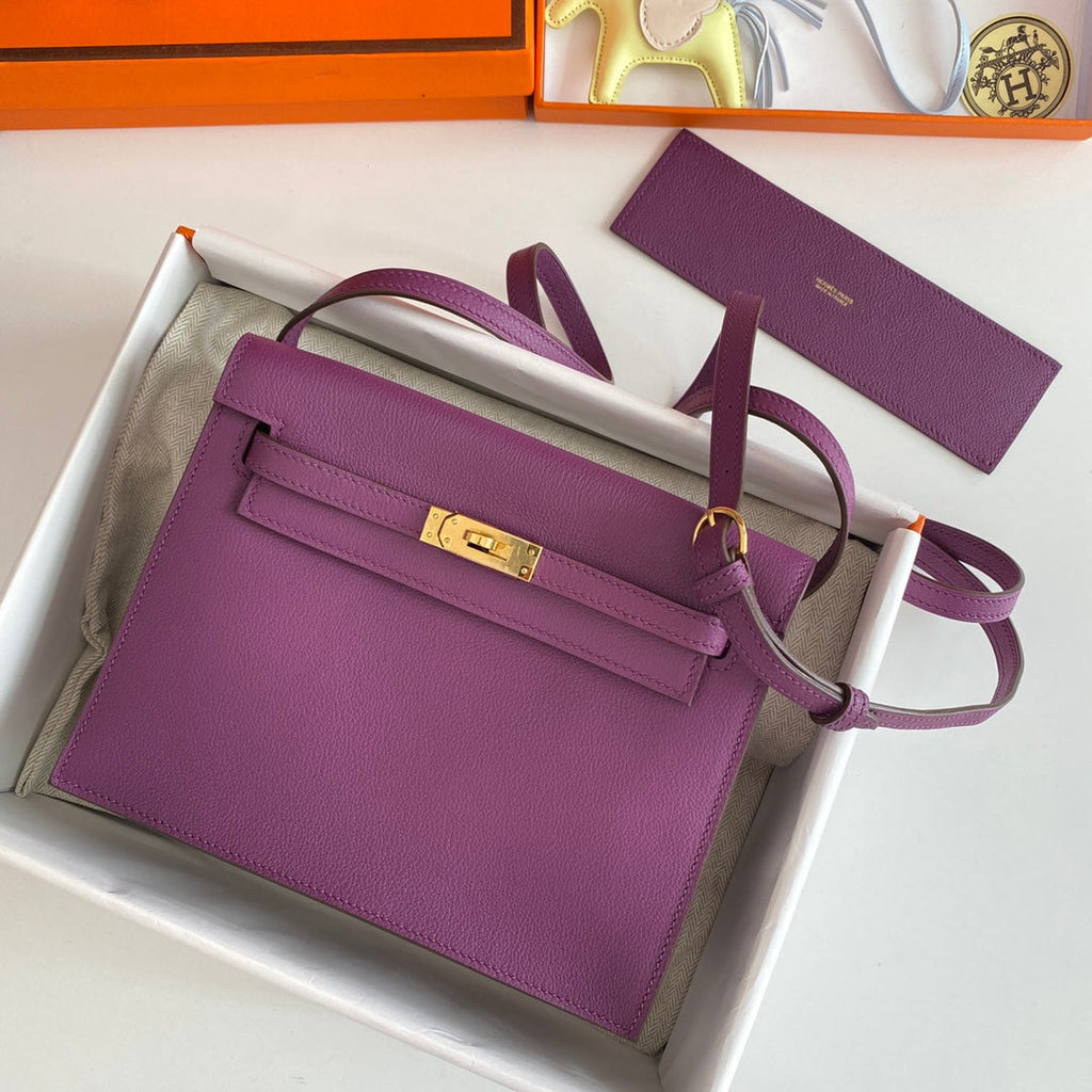 KELLY DANSE II 22CM CUIR VIOLET EVERCOLOR GHW