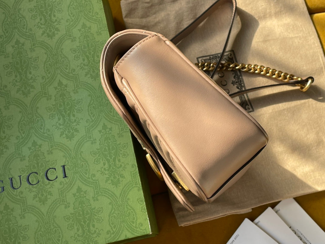SAC GG MARMONT MATELASSÉ GRAND 26 CUIR DE VEAU BEIGE