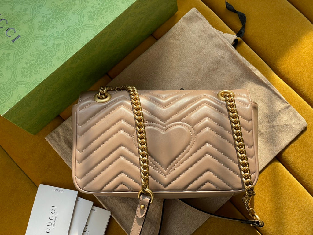 SAC GG MARMONT MATELASSÉ GRAND 26 CUIR DE VEAU BEIGE
