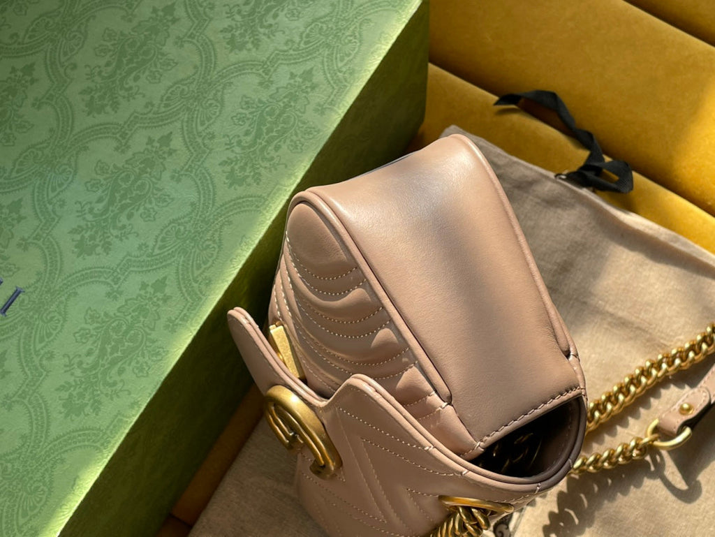 SAC GG MARMONT MATELASSÉ PETIT 22 CUIR DE VEAU BEIGE