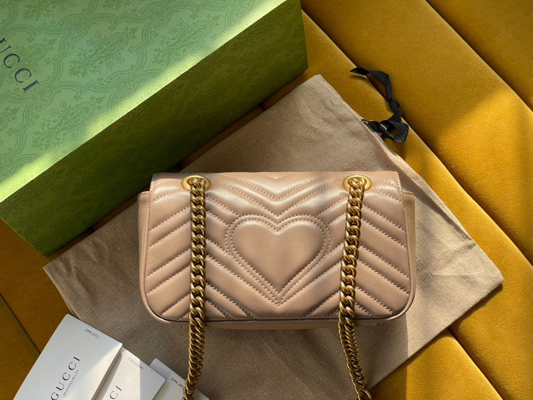 SAC GG MARMONT MATELASSÉ PETIT 22 CUIR DE VEAU BEIGE