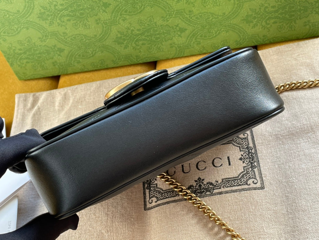 SAC GG MARMONT MINI 16 EN CUIR DE VEAU NOIR