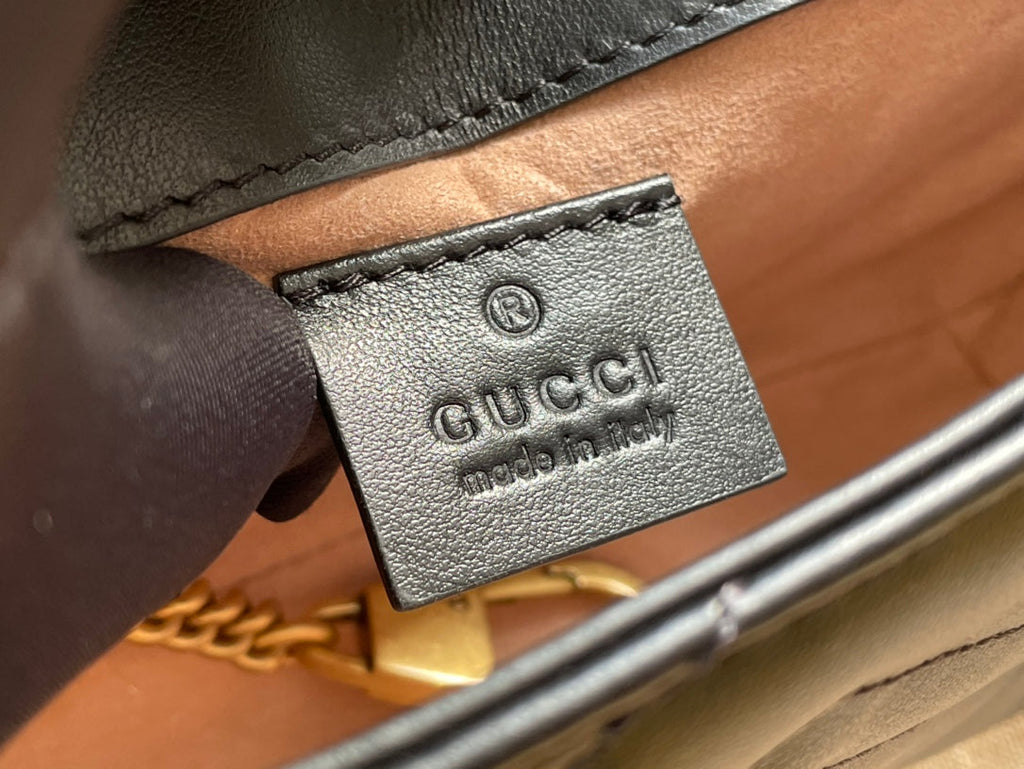 SAC GG MARMONT MINI 16 EN CUIR DE VEAU NOIR