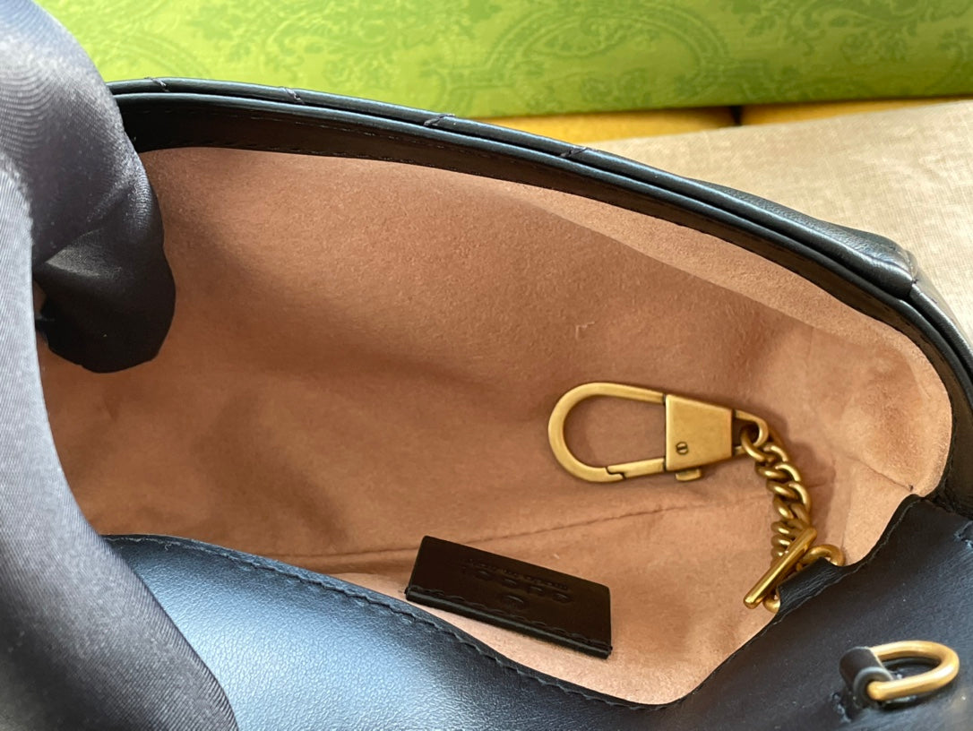 SAC GG MARMONT MINI 16 EN CUIR DE VEAU NOIR
