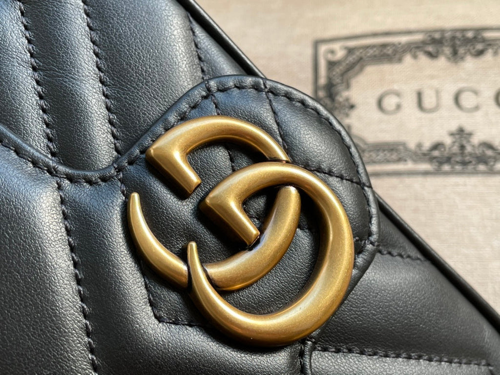 SAC GG MARMONT MINI 16 EN CUIR DE VEAU NOIR
