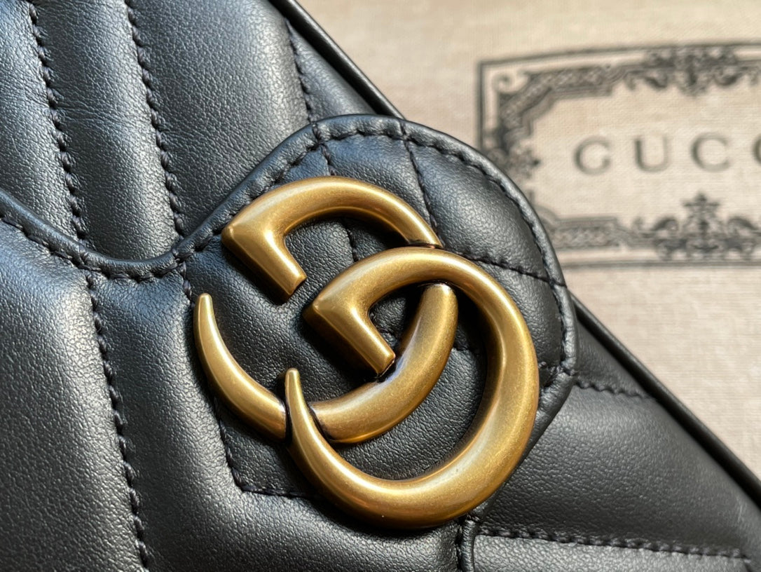 SAC GG MARMONT MINI 16 EN CUIR DE VEAU NOIR
