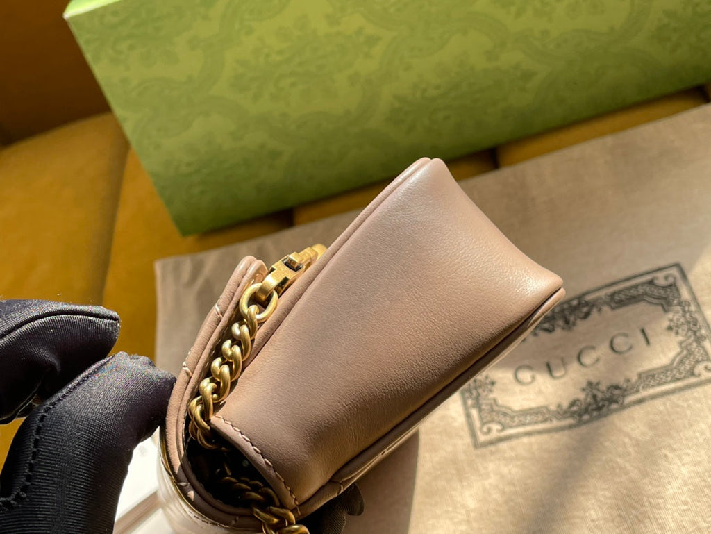 SAC GG MARMONT MINI 16 EN CUIR DE VEAU BEIGE