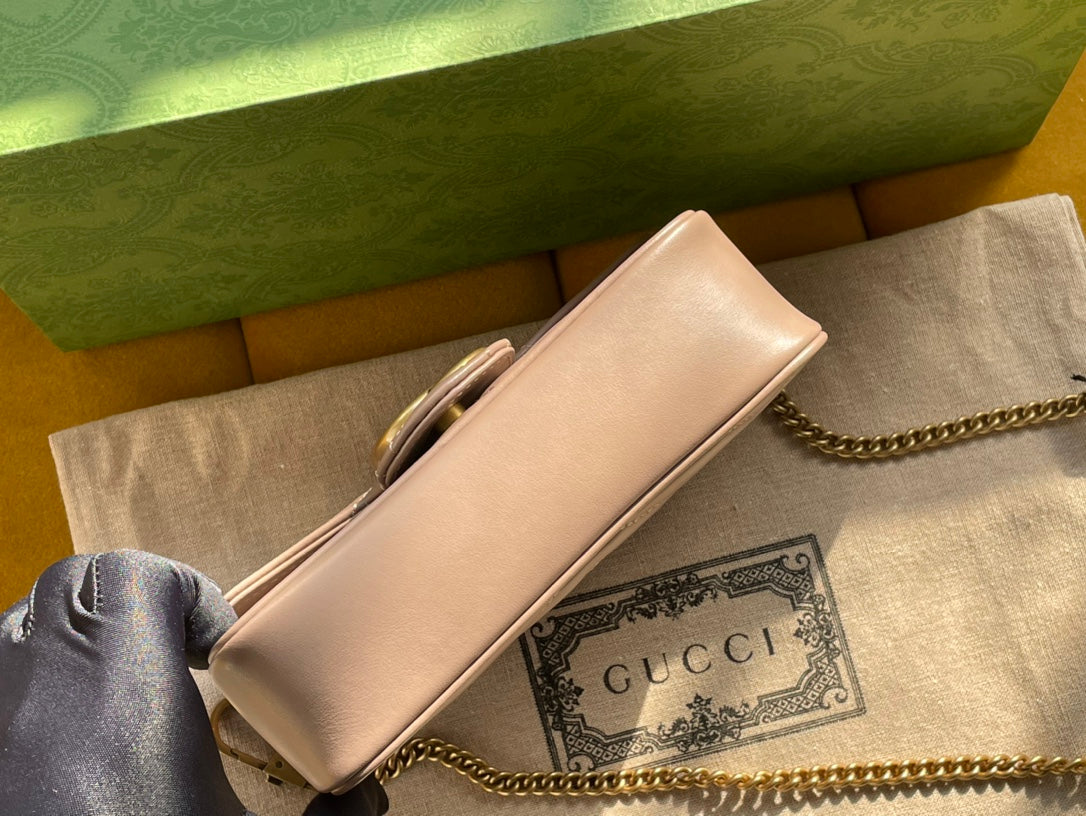 SAC GG MARMONT MINI 16 EN CUIR DE VEAU BEIGE