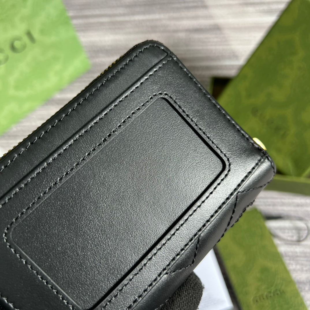 PORTEFEUILLE GG MARMONT MINI 11 EN CUIR DE VEAU NOIR