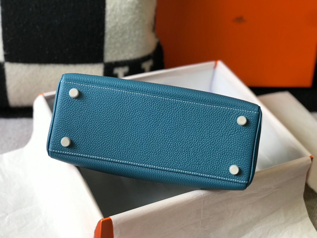 HM KELLY 25CM BLEU DENIM TOGO QUINCAILLERIE OR