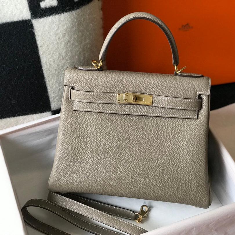 HM KELLY 25CM TAUPE TOGO QUINCAILLERIE OR