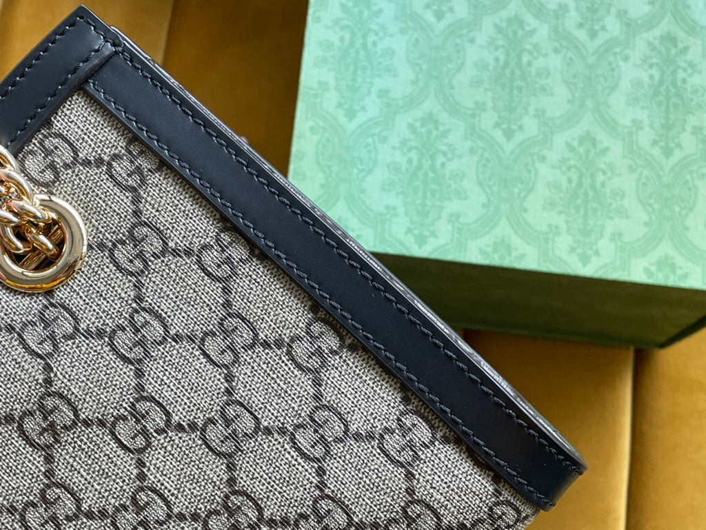 SAC À BANDOULIÈRE GG PADLOCK MOYEN 26 EN TOILE BEIGE ET CUIR DE VEAU NOIR