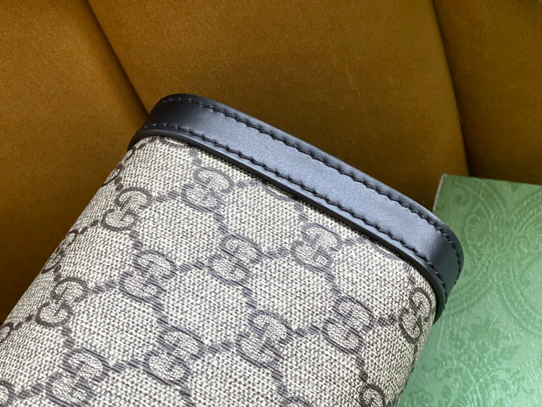 SAC À BANDOULIÈRE GG PADLOCK MOYEN 26 EN TOILE BEIGE ET CUIR DE VEAU NOIR
