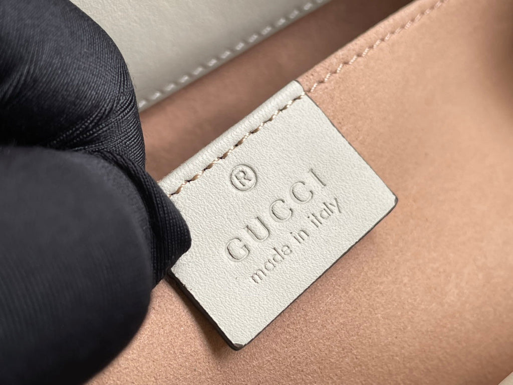 SAC À BANDOULIÈRE GG PADLOCK MOYEN 26 EN TOILE BEIGE ET CUIR DE VEAU BLANC
