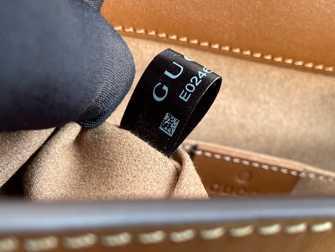 SAC À BANDOULIÈRE GG PADLOCK MOYEN 26 EN TOILE BEIGE ET CUIR DE VEAU MARRON