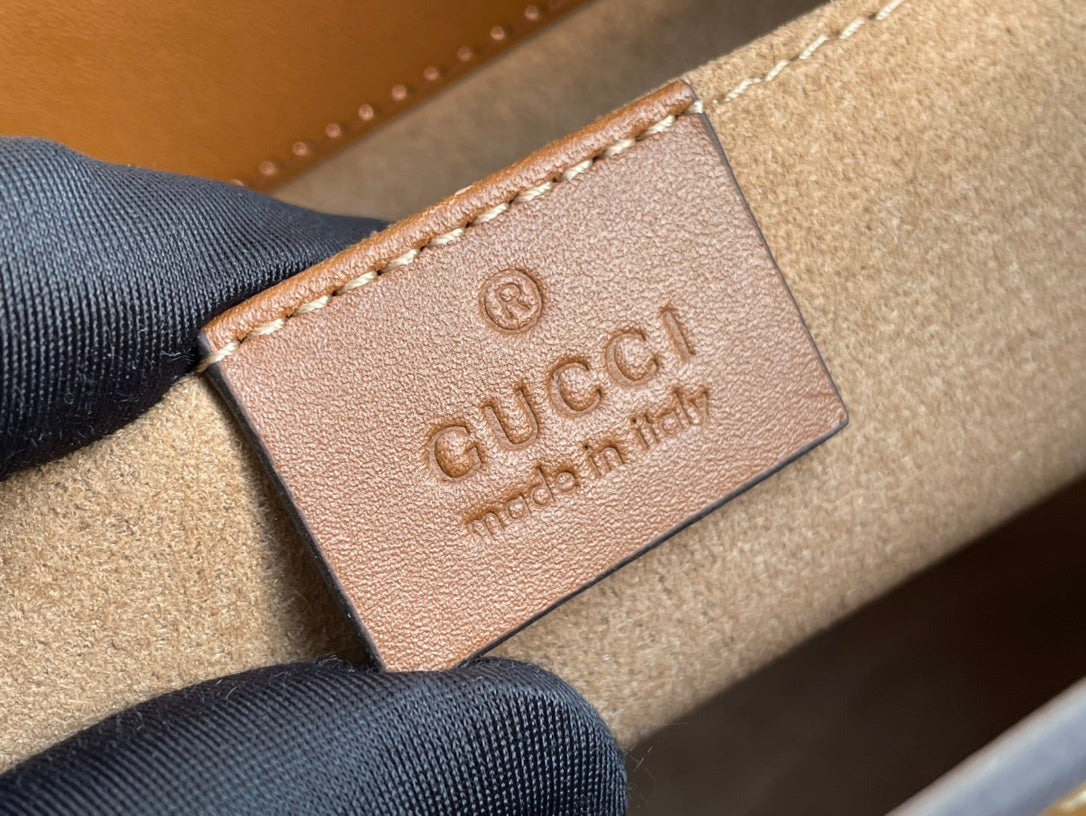 SAC À BANDOULIÈRE GG PADLOCK MOYEN 26 EN TOILE BEIGE ET CUIR DE VEAU MARRON