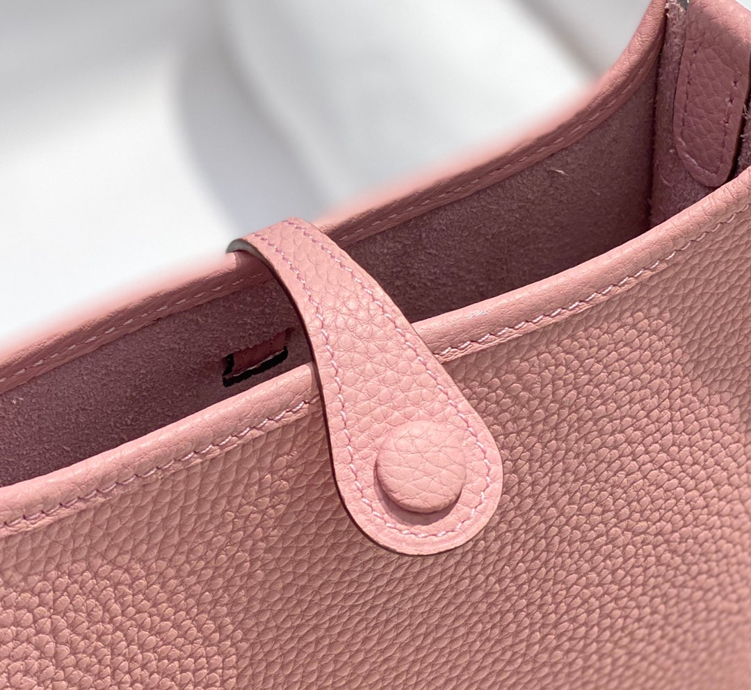 MINI EVELYNE 18CM ROSE TOGO QUINCAILLERIE ARGENTÉE
