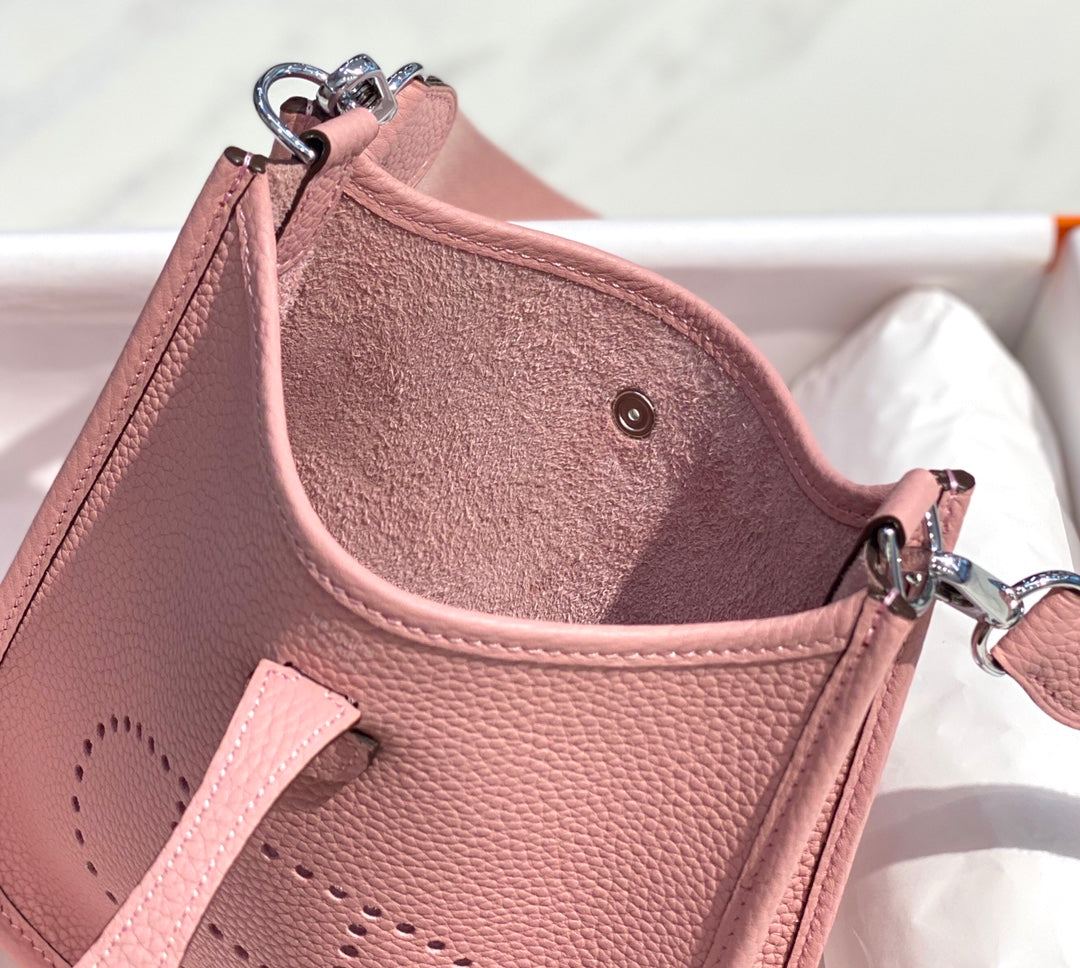 MINI EVELYNE 18CM ROSE TOGO QUINCAILLERIE ARGENTÉE